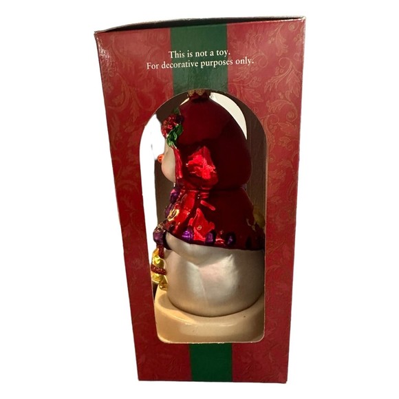 VTG Christmas Ornament,Brass Key,Hand-Crafted Glass,Classic Woodsman Snowmen - Picture 3 of 6